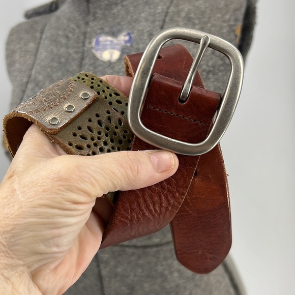 Fossil patchwork multi colored leather panel belt S - Picture 12 of 12